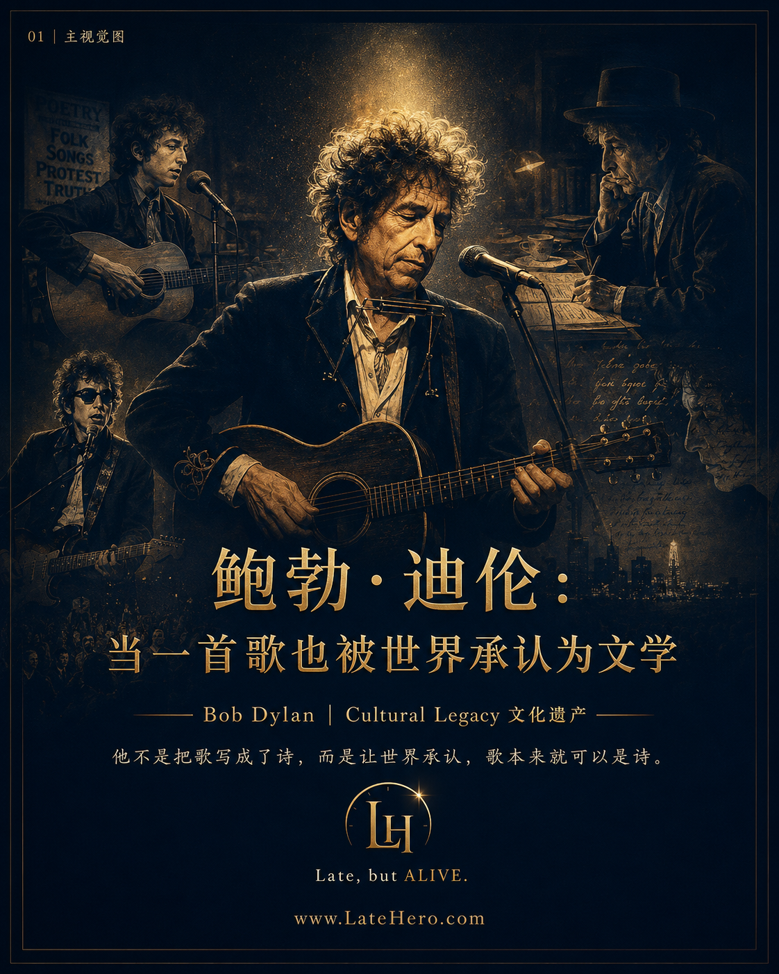 鲍勃·迪伦当一首歌也被世界承认为文学主题图