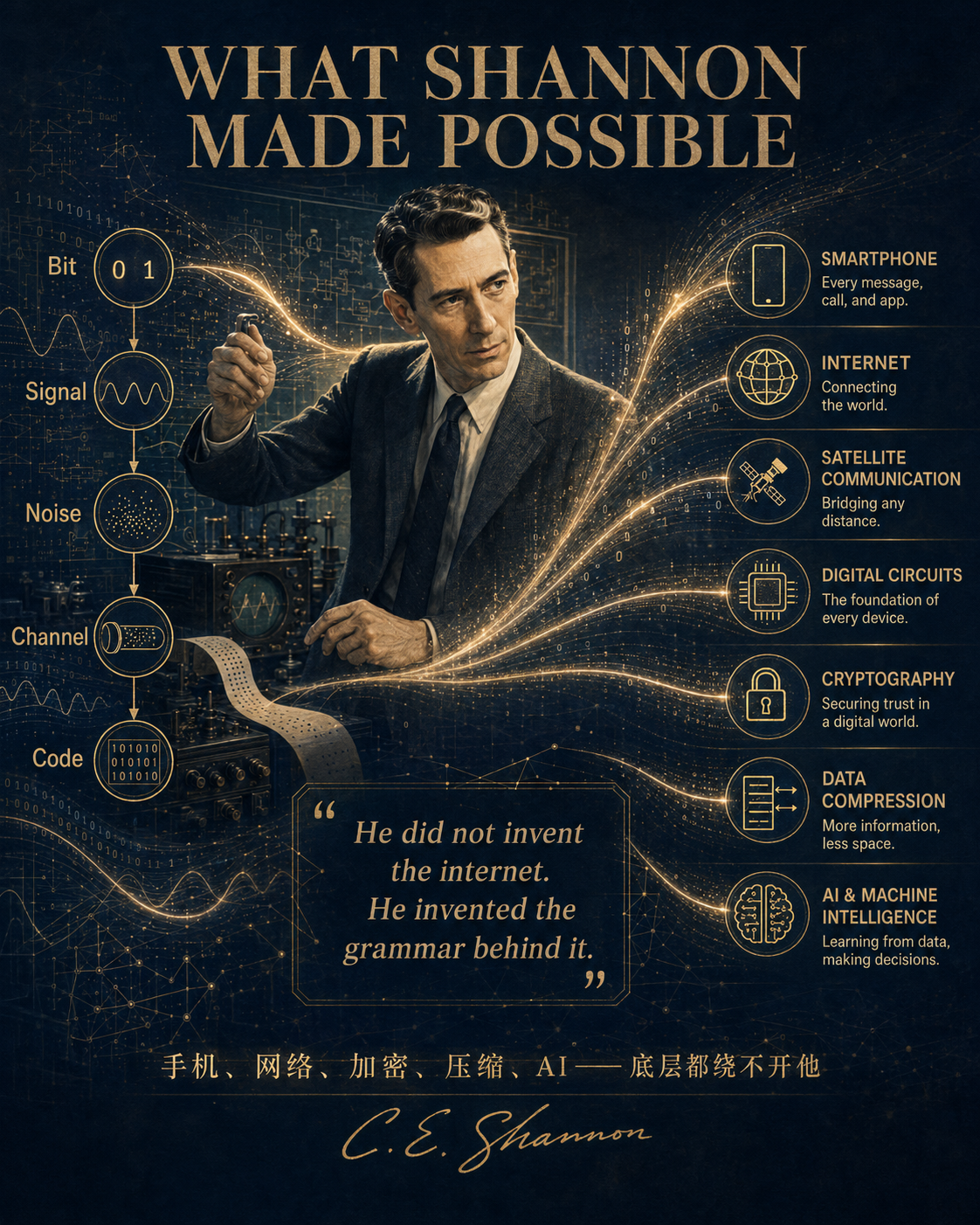 香农的信息论让手机网络加密压缩 AI 成为可能