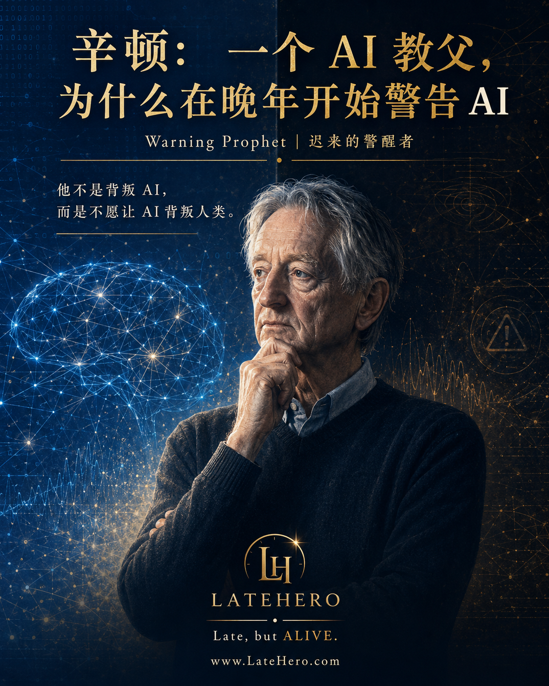 辛顿一个 AI 教父为什么在晚年开始警告 AI 主题图
