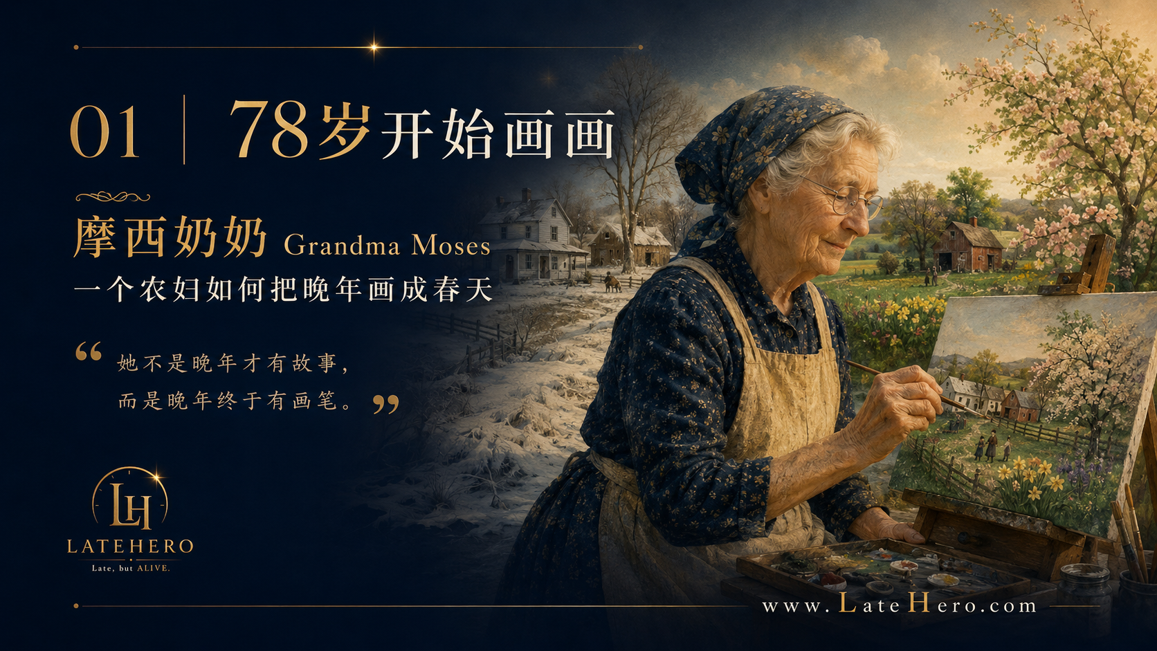 摩西奶奶78岁开始画画主题图