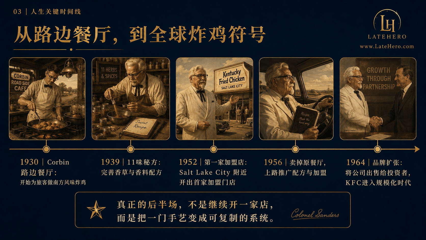 桑德斯上校人生关键时间线