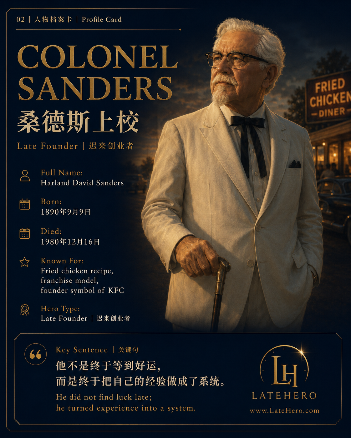 桑德斯上校人物档案卡